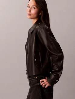 Calvin Klein Bikerjacke aus Kunstleder^Damen JackenFrisch Eingetroffen