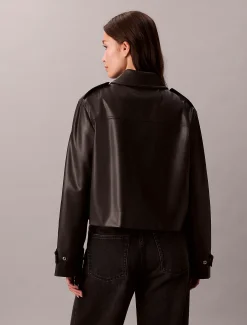 Calvin Klein Bikerjacke aus Kunstleder^Damen JackenFrisch Eingetroffen