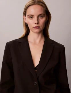 Calvin Klein Blazer aus weichem Krepp^Damen JackenFrisch Eingetroffen