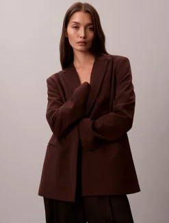 Calvin Klein Blazer aus weichem Krepp^Damen JackenFrisch Eingetroffen