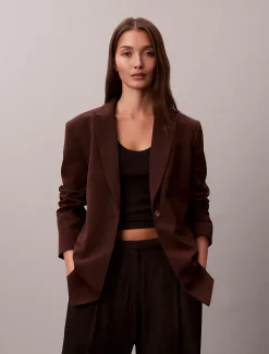 Calvin Klein Blazer aus weichem Krepp^Damen JackenFrisch Eingetroffen