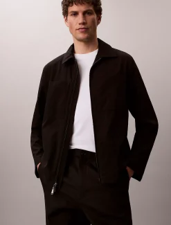 Calvin Klein Blouson-Jacke aus Seersucker^Herren JackenFrisch Eingetroffen