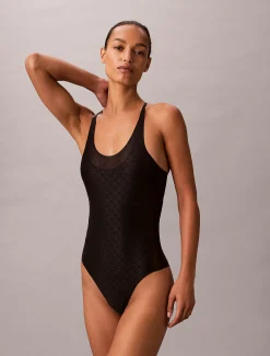 Calvin Klein Body aus Mesh mit Monogramm-Logo^Damen Tops & T-shirts