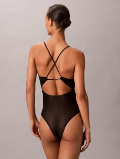 Calvin Klein Body aus Mesh mit Monogramm-Logo^Damen Tops & T-shirts