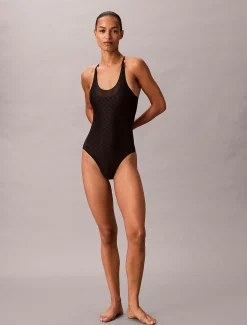 Calvin Klein Body aus Mesh mit Monogramm-Logo^Damen Tops & T-shirts