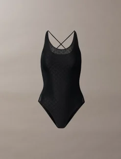 Calvin Klein Body aus Mesh mit Monogramm-Logo^Damen Tops & T-shirts