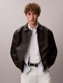 Calvin Klein Bomberjacke aus Kunstleder^Herren JackenFrisch Eingetroffen