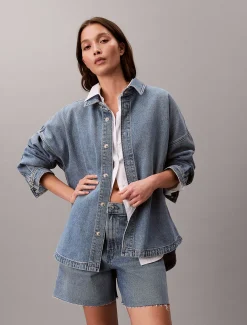Calvin Klein Boyfriend-Button-Down-Hemd aus Denim^Damen Hemden & Blusen|T-shirts & Tops