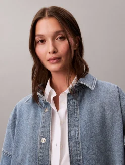 Calvin Klein Boyfriend-Button-Down-Hemd aus Denim^Damen Hemden & Blusen|T-shirts & Tops