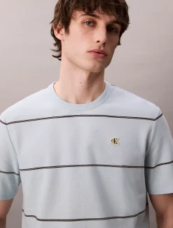 Calvin Klein Breites, schlichtes T-Shirt mit Streifenmuster^Herren T-shirts