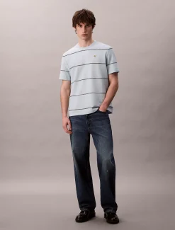 Calvin Klein Breites, schlichtes T-Shirt mit Streifenmuster^Herren T-shirts