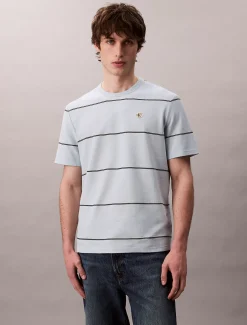 Calvin Klein Breites, schlichtes T-Shirt mit Streifenmuster^Herren T-shirts