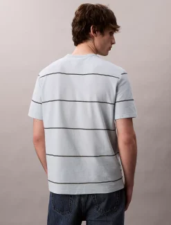 Calvin Klein Breites, schlichtes T-Shirt mit Streifenmuster^Herren T-shirts