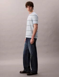 Calvin Klein Breites, schlichtes T-Shirt mit Streifenmuster^Herren T-shirts