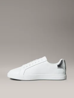 Calvin Klein Brooke - Sneakers aus Leder mit silberner Lasche^Damen SneakerFrisch Eingetroffen