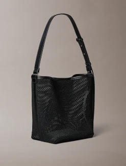 Calvin Klein Bucket-Bag mit Mesh-Emblem-Logo^Damen SchultertaschenFrisch Eingetroffen|Taschen