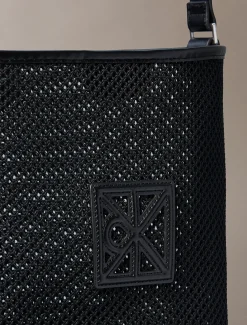 Calvin Klein Bucket-Bag mit Mesh-Emblem-Logo^Damen SchultertaschenFrisch Eingetroffen|Taschen