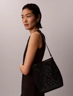 Calvin Klein Bucket-Bag mit Mesh-Emblem-Logo^Damen SchultertaschenFrisch Eingetroffen|Taschen