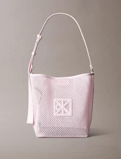 Calvin Klein Bucket-Bag mit Mesh-Emblem-Logo^Damen SchultertaschenFrisch Eingetroffen|Taschen
