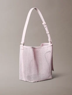 Calvin Klein Bucket-Bag mit Mesh-Emblem-Logo^Damen SchultertaschenFrisch Eingetroffen|Taschen