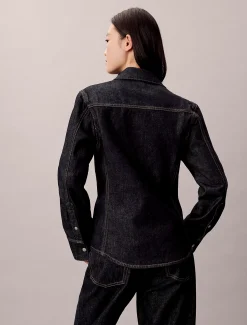 Calvin Klein Button-Down-Hemd aus Denim mit Nähten^Damen Hemden & Blusen|T-shirts & Tops