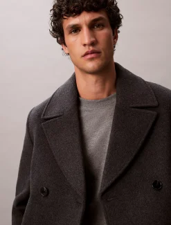 Calvin Klein Cabanmantel aus doppelseitiger Wollmischung^Herren Mäntel