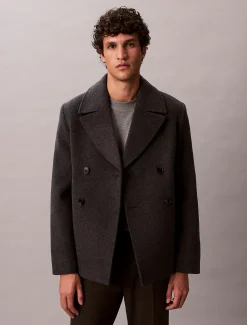 Calvin Klein Cabanmantel aus doppelseitiger Wollmischung^Herren Mäntel