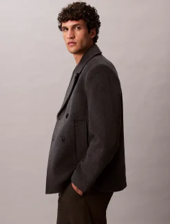 Calvin Klein Cabanmantel aus doppelseitiger Wollmischung^Herren Mäntel