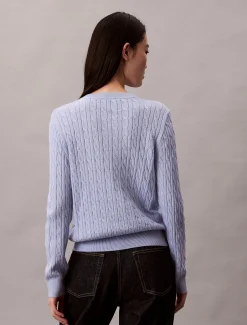 Calvin Klein Cadigan aus Wollgemisch mit Zopfmuster^Damen Strickdesigns