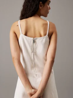 Calvin Klein Cami-Kleid aus Baumwoll-Leinen-Denim^Damen Kleider & Röcke
