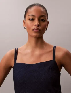 Calvin Klein Cami-Kleid aus weichem Denim^Damen Kleider & Röcke