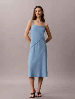 Calvin Klein Cami-Kleid aus weichem Denim^Damen Kleider & Röcke