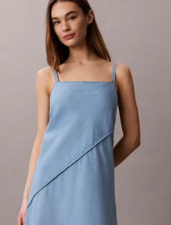 Calvin Klein Cami-Kleid aus weichem Denim^Damen Kleider & Röcke
