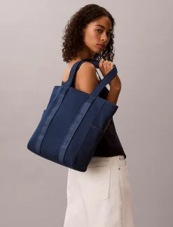 Calvin Klein Canvas-Shopper mit Logo-Jacquardmuster^Damen Tote Bags|Taschen