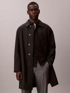 Calvin Klein Car Coat aus technischem Wollgemisch^Herren Mäntel