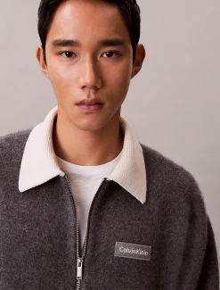 Calvin Klein Cardigan aus gekochter Merinowolle mit Reißverschluss^Herren Strickdesigns