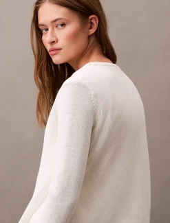 Calvin Klein Cardigan mit Schnürung auf der Vorderseite aus Baumwoll-Mix^Damen Strickdesigns