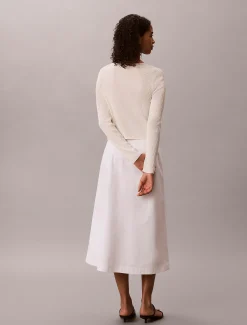 Calvin Klein Cardigan mit Schnürung auf der Vorderseite aus Leinen-Mix^Damen Strickdesigns