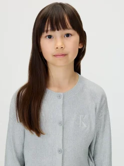 Calvin Klein Cardigan-Pullover mit silberfarbener Beschichtung^Kinder Hoodies & Pullover|Kleidung