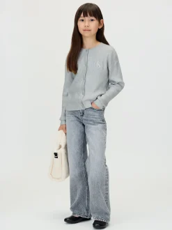 Calvin Klein Cardigan-Pullover mit silberfarbener Beschichtung^Kinder Hoodies & Pullover|Kleidung