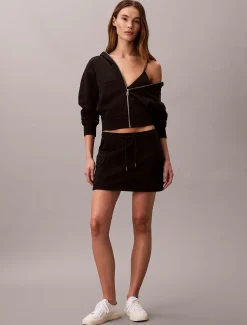 Calvin Klein Cargo-Minirock aus Baumwoll-Frottee^Damen Kleider & Röcke