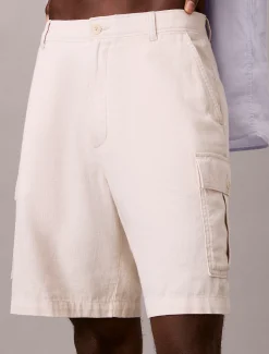 Calvin Klein Cargoshorts aus Leinen-Baumwolle^Herren Hosen & Shorts