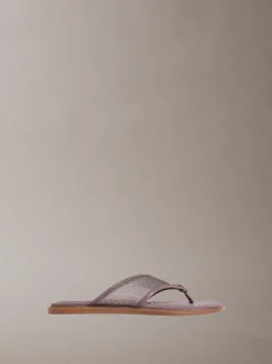 Calvin Klein Carla – Mesh-Sandalen aus Leder mit eckiger Zehenpartie^Damen SandalenFrisch Eingetroffen