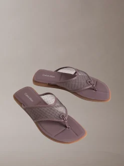 Calvin Klein Carla – Mesh-Sandalen aus Leder mit eckiger Zehenpartie^Damen SandalenFrisch Eingetroffen