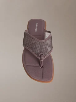 Calvin Klein Carla – Mesh-Sandalen aus Leder mit eckiger Zehenpartie^Damen SandalenFrisch Eingetroffen