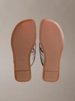 Calvin Klein Carla – Mesh-Sandalen aus Leder mit eckiger Zehenpartie^Damen SandalenFrisch Eingetroffen