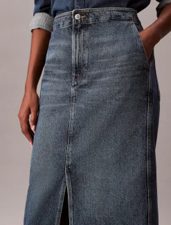 Calvin Klein Carpenter-Maxirock aus Denim^Damen Kleider & Röcke