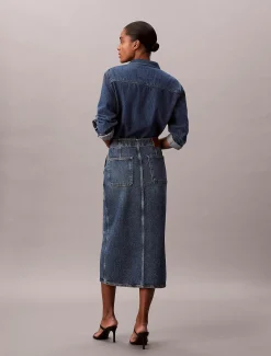 Calvin Klein Carpenter-Maxirock aus Denim^Damen Kleider & Röcke