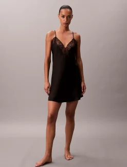 Calvin Klein Chemise aus Satinseide - CK^Damen Dessous|Nachtwäsche & Loungewear