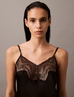 Calvin Klein Chemise mit Satin-Glanz^Damen Dessous|Nachtwäsche & Loungewear